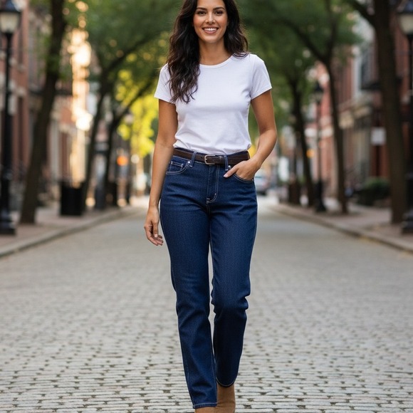 Vintage PS Gitano Jeans Womens Sz 16 Tapered Leg High Rise Blue Denim Preppy Y2K - Picture 1 of 13